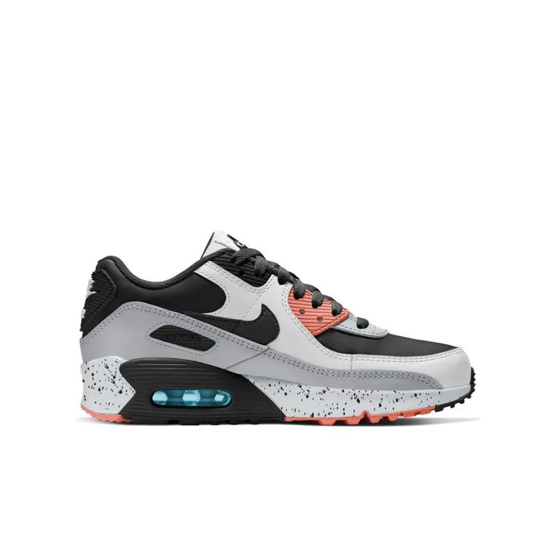 Nike Air Max 90 Leather White Turf Orange Speckled (GS) (CD6864-110)