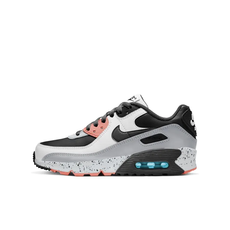 Nike Air Max 90 Leather White Turf Orange Speckled (GS) (CD6864-110)