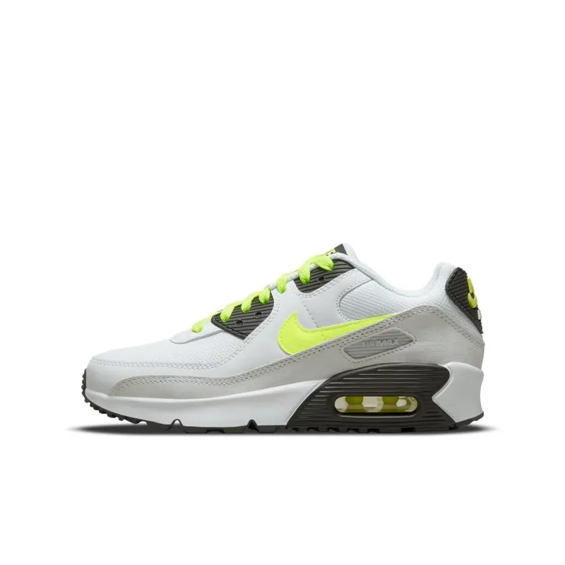 Nike Air Max 90 Leather White Volt (GS) (CD6864-112)