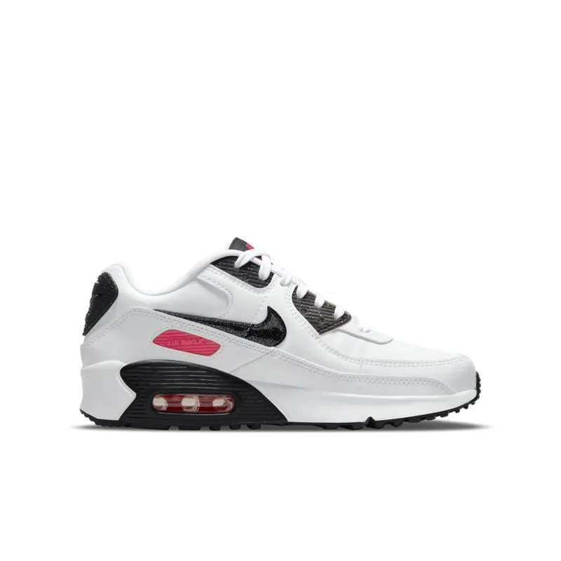 Nike Air Max 90 LTR White Black Red (GS) (DH2605-100)