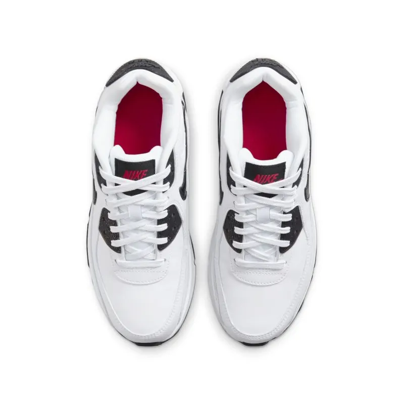 Nike Air Max 90 LTR White Black Red (GS) (DH2605-100)