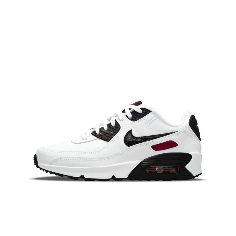 Nike Air Max 90 LTR White Black Red (GS) (DH2605-100)
