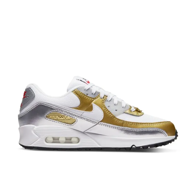 Nike Air Max 90 SE White Metallic Gold (Women’s) (DJ6208-100)