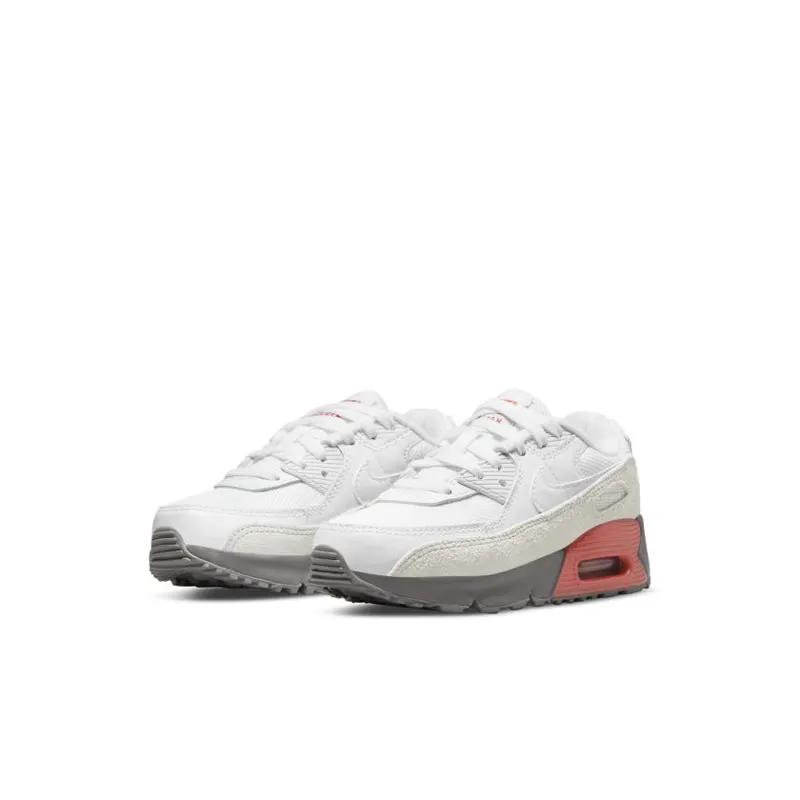 Nike Air Max 90 White Flat Pewter Red (PS) (CD6867-116)