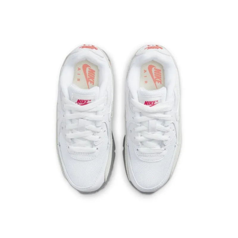 Nike Air Max 90 White Flat Pewter Red (PS) (CD6867-116)
