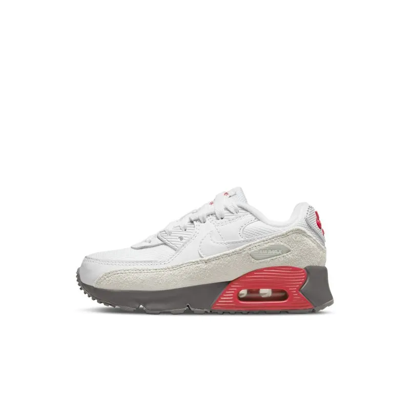 Nike Air Max 90 White Flat Pewter Red (PS) (CD6867-116)