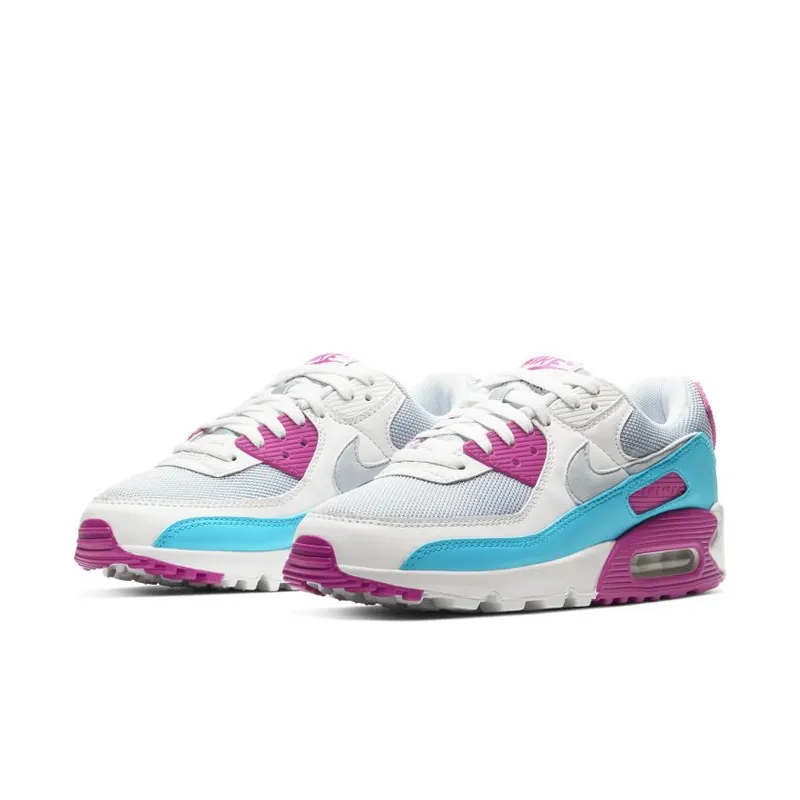 Nike Air Max 90 White Vivid Pink Light Blue Fury (Women’s) (CT1030-001)