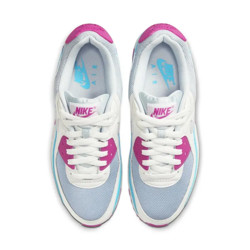 Nike Air Max 90 White Vivid Pink Light Blue Fury (Women’s) (CT1030-001)