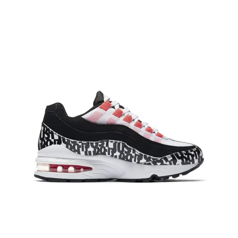 Nike Air Max 95 Print Black White Bright Crimson (GS) (AQ9711-001)