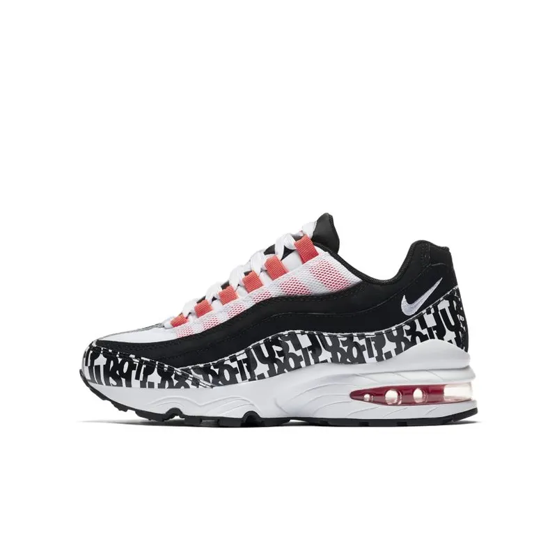 Nike Air Max 95 Print Black White Bright Crimson (GS) (AQ9711-001)