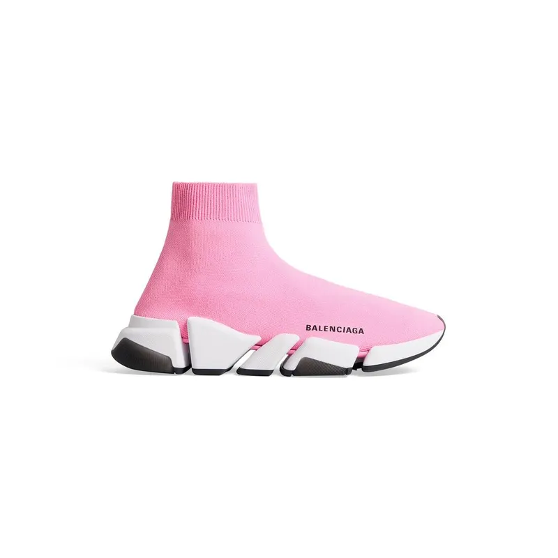 Balenciaga Speed 2.0 Clear Sole Recycled Knit Sneaker Light Pink (654045W2DI25901)