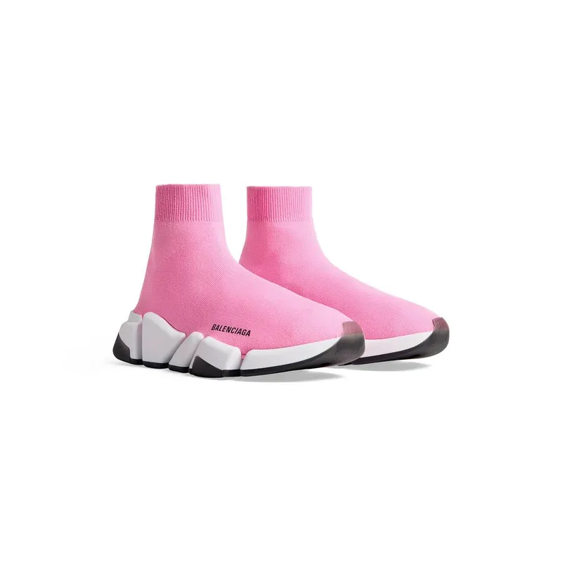 Balenciaga Speed 2.0 Clear Sole Recycled Knit Sneaker Light Pink (654045W2DI25901)
