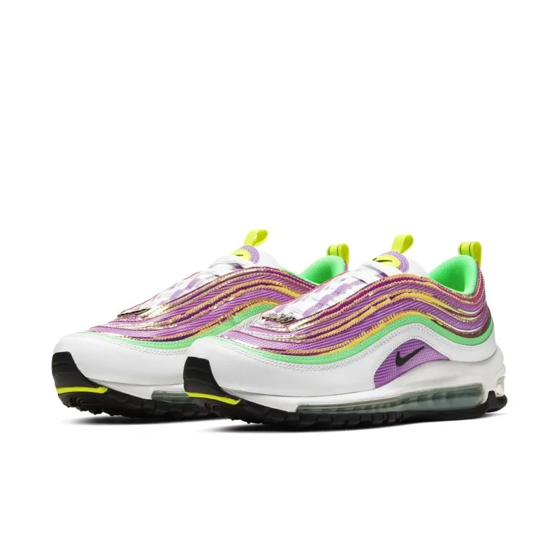 Nike Air Max 97 White Electro Green Fuchsia Glow (Women’s) (CW5591-100)