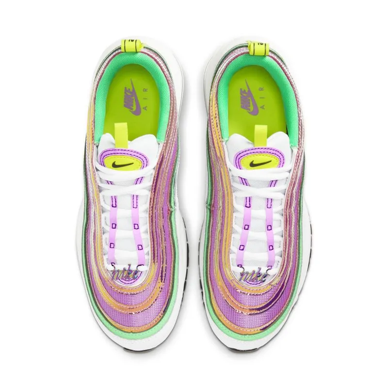 Nike Air Max 97 White Electro Green Fuchsia Glow (Women’s) (CW5591-100)