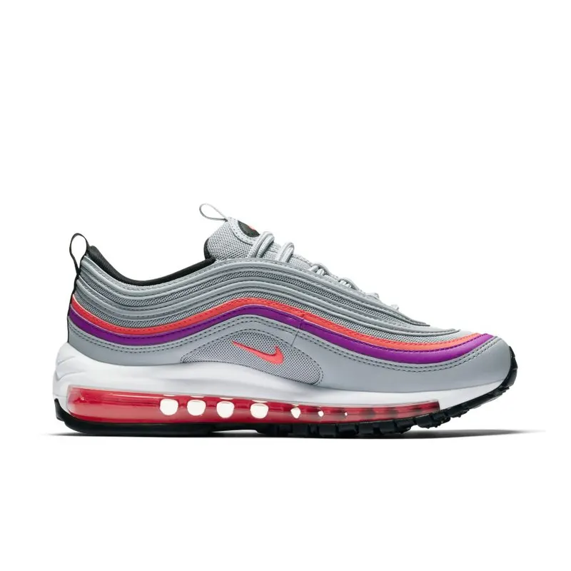 Nike Air Max 97 Wolf Grey Solar Red Vivid Purple (Women’s) (921733-009)