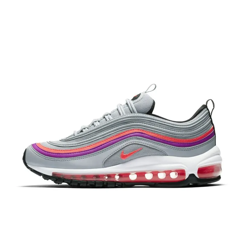Nike Air Max 97 Wolf Grey Solar Red Vivid Purple (Women’s) (921733-009)