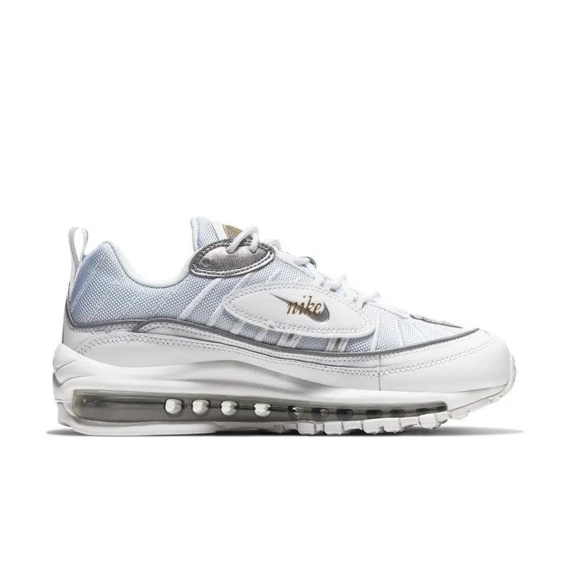 Nike Air Max 98 White Silver Gold (Women’s) (CT2547-100)