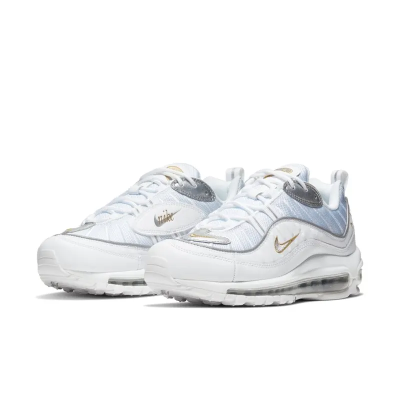 Nike Air Max 98 White Silver Gold (Women’s) (CT2547-100)