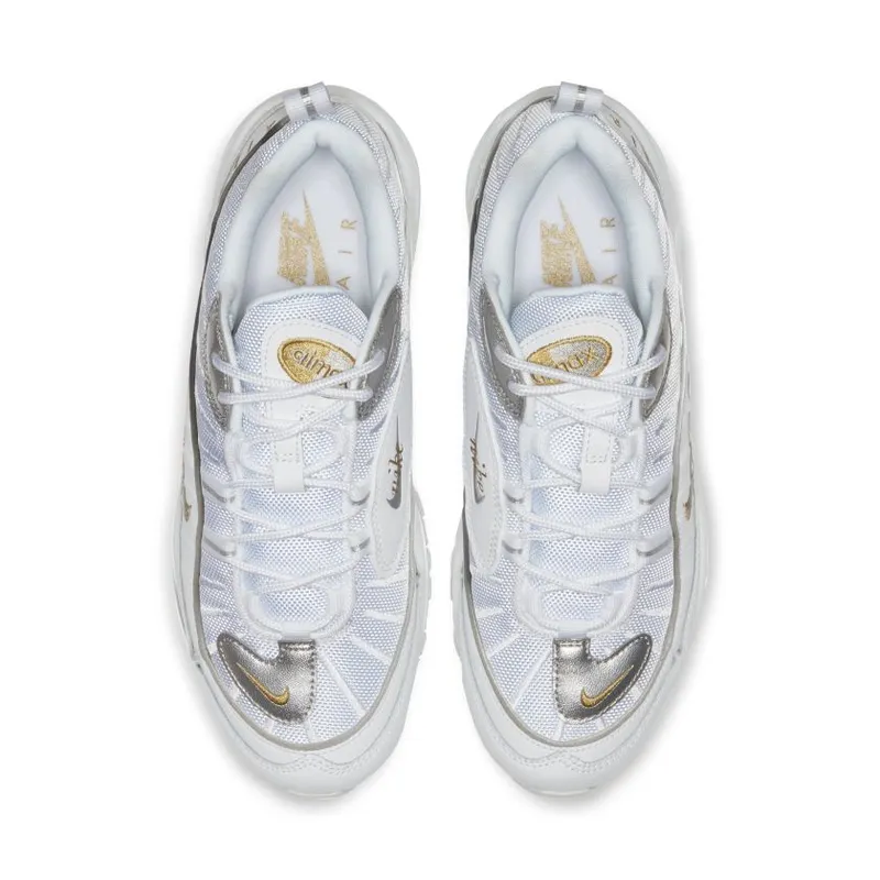 Nike Air Max 98 White Silver Gold (Women’s) (CT2547-100)