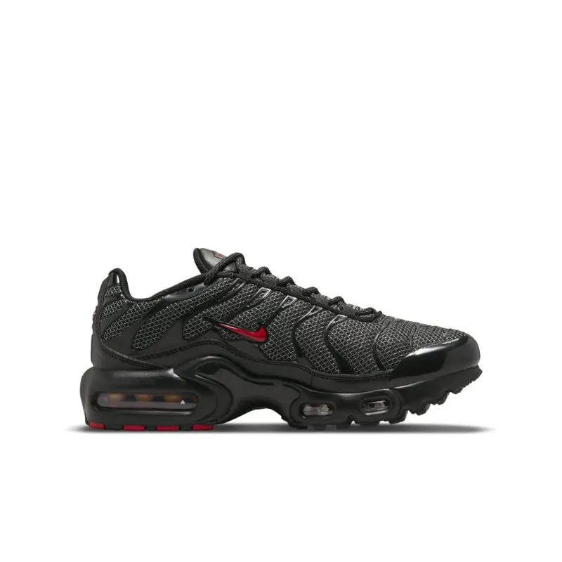 Nike Air Max Plus Black University Red Reflective Silver (GS) (DQ1104-001)