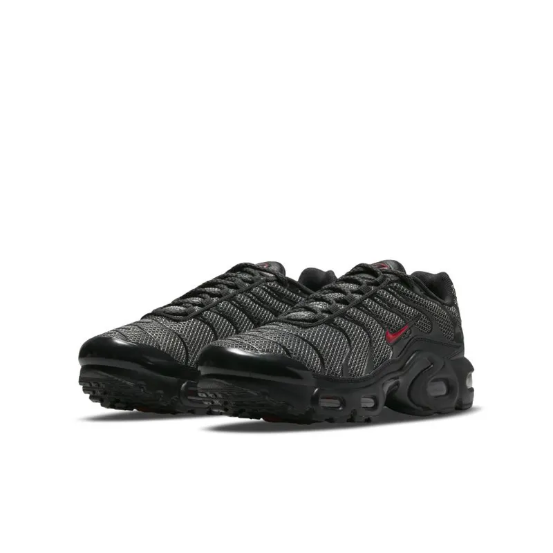 Nike Air Max Plus Black University Red Reflective Silver (GS) (DQ1104-001)