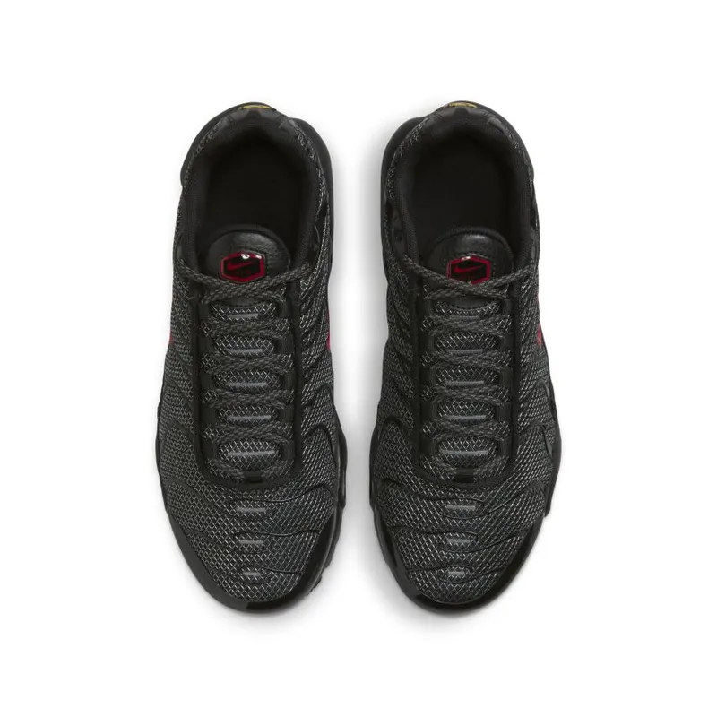 Nike Air Max Plus Black University Red Reflective Silver (GS) (DQ1104-001)