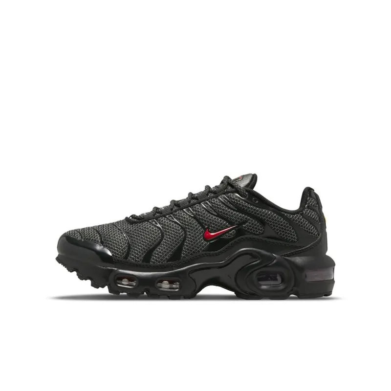 Nike Air Max Plus Black University Red Reflective Silver (GS) (DQ1104-001)
