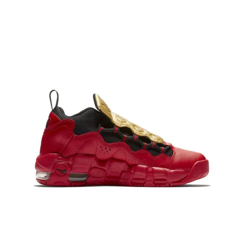 Nike Air More Money University Red Metallic Gold (GS) (AH5215-600)