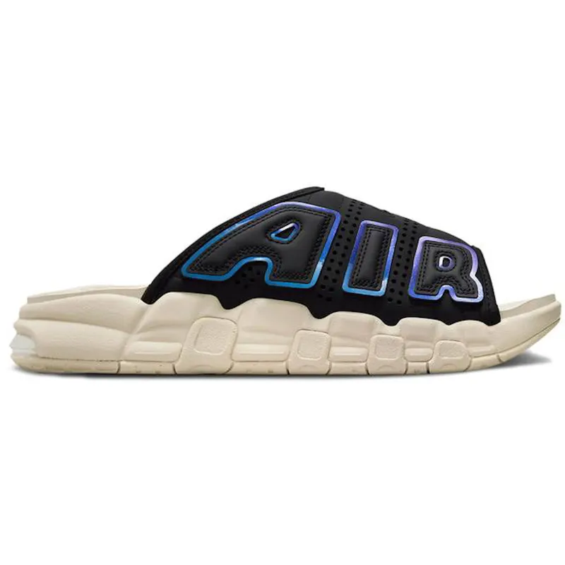 Nike Air More Uptempo Slide Black Sanddrift Iridescent (FB7799-001/FB7802-001)