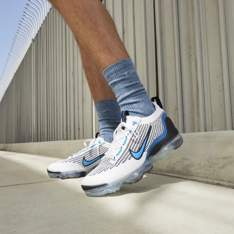 Nike Air VaporMax 2021 Flyknit White Black Photo Blue (DM0025-100)