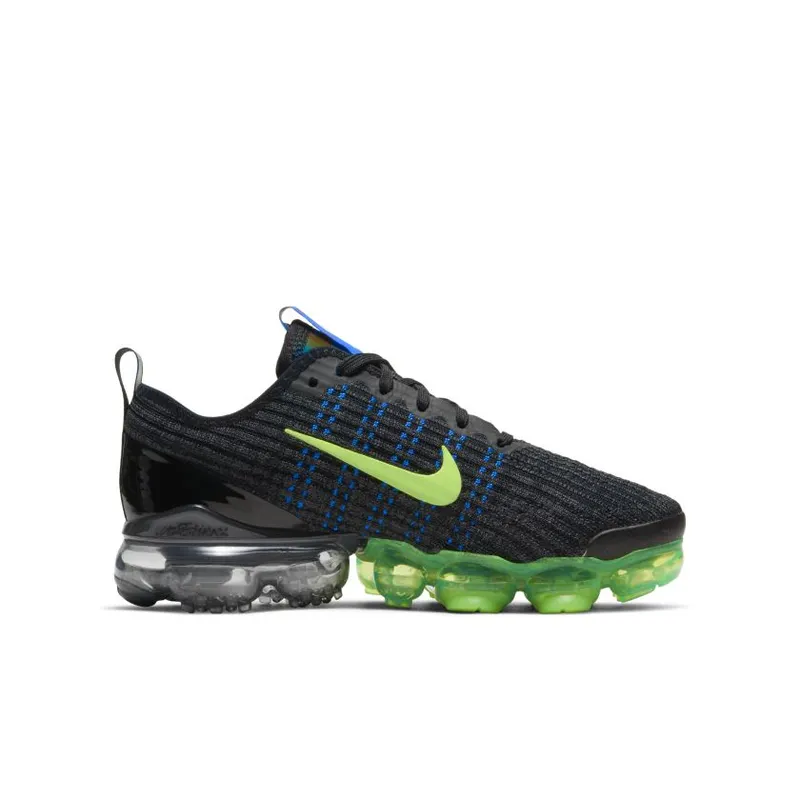 Nike Air VaporMax Flyknit 3 Black Blue Volt (GS) (DD9718-001)