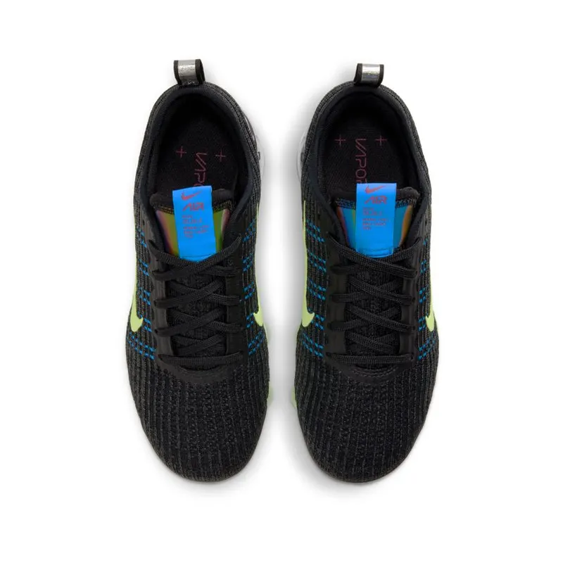Nike Air VaporMax Flyknit 3 Black Blue Volt (GS) (DD9718-001)