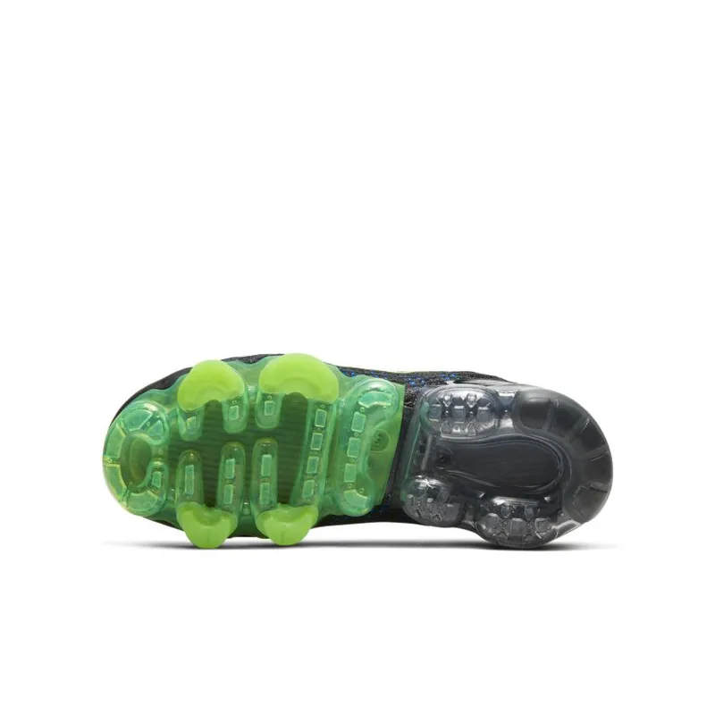 Nike Air VaporMax Flyknit 3 Black Blue Volt (GS) (DD9718-001)