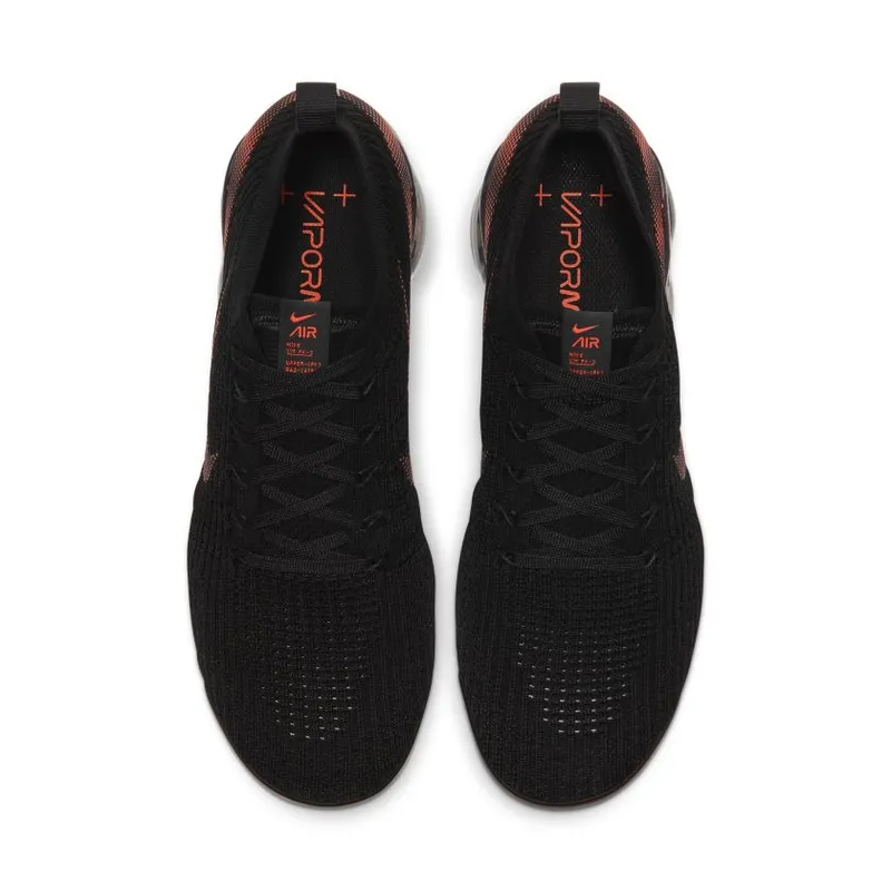 Nike Air VaporMax Flyknit 3 Black Total Orange Dark Smoke Grey (CU1926-001)