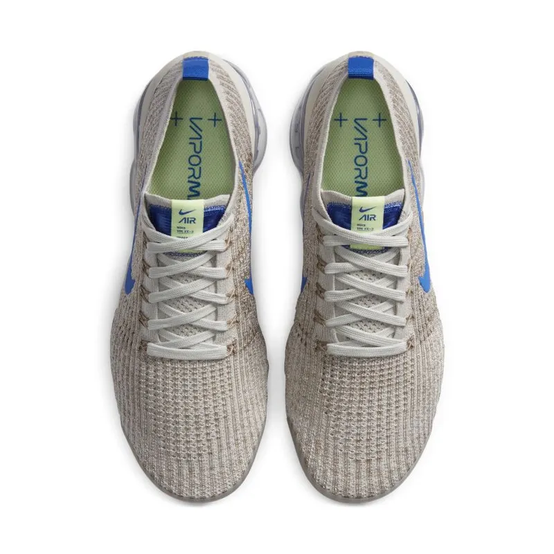 Nike Air VaporMax Flyknit 3 Light Bone Game Royal Khaki String (CT1270-002)