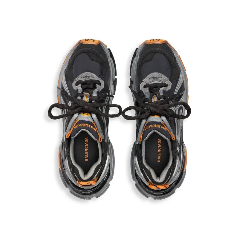 Balenciaga Runner Sneaker Black / Grey / Neon Orange (772774W3RNY1878)