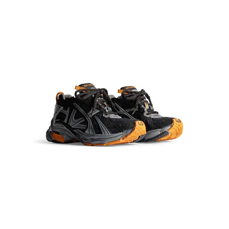 Balenciaga Runner Sneaker Black / Grey / Neon Orange (772774W3RNY1878)