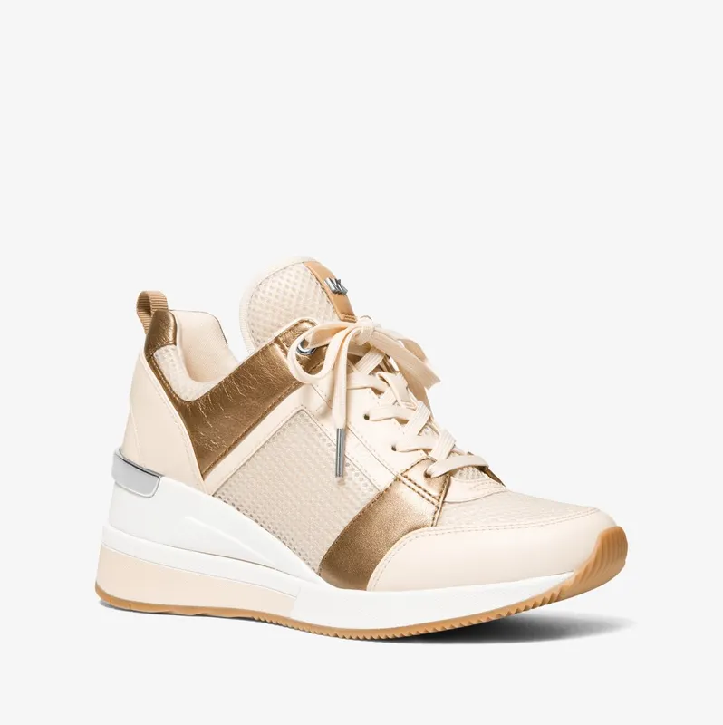 Michael Kors MK Georgie Mesh and Leather Trainer – Lt Crm Multi (43F3GEFS3D-2605)