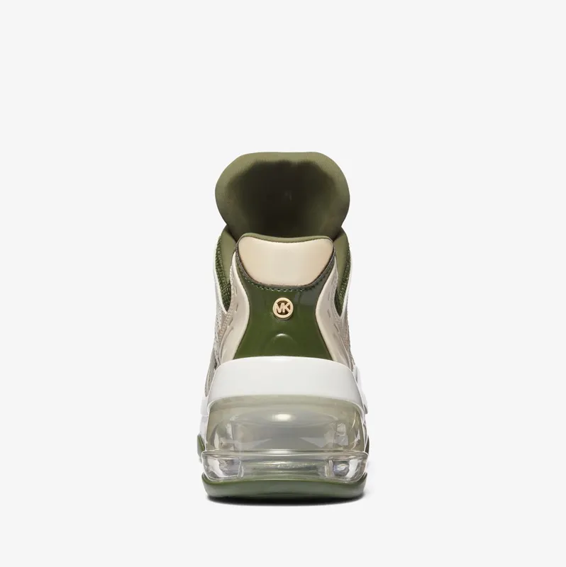 Michael Kors MK Olympia Sport Extreme Leather and Mesh Trainer – Amazon Green Multi (43F3OLFS4D-9978)