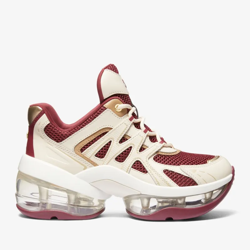 Michael Kors MK Olympia Sport Extreme Leather and Mesh Trainer – Mulberry Mlt (43F3OLFS4D-2006)