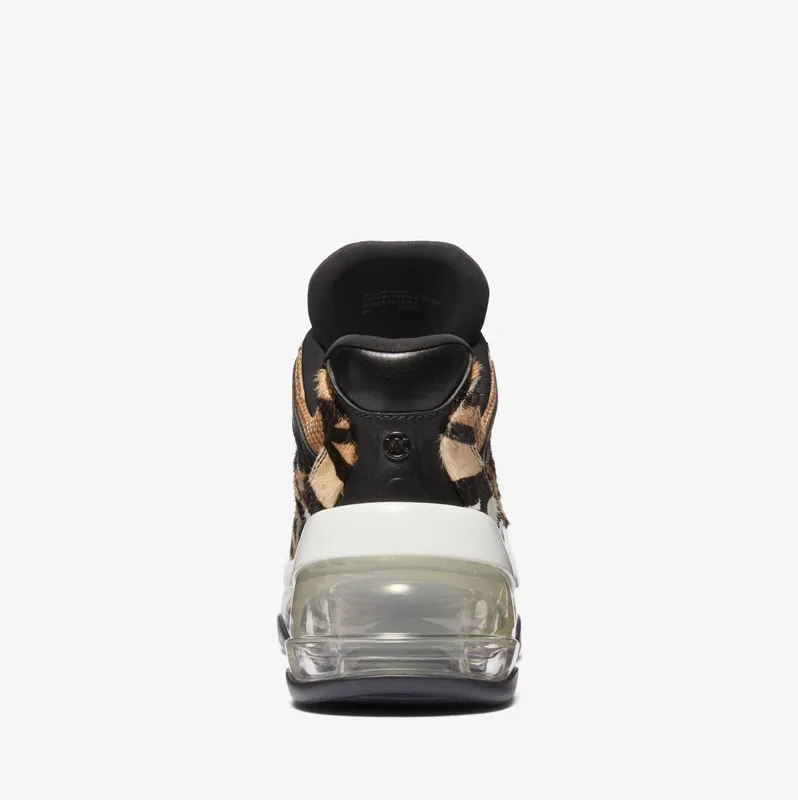 Michael Kors MK Olympia Sport Extreme Printed Calf Hair and Mesh Trainer – Black Combo (43F3OLFS7D-0005)