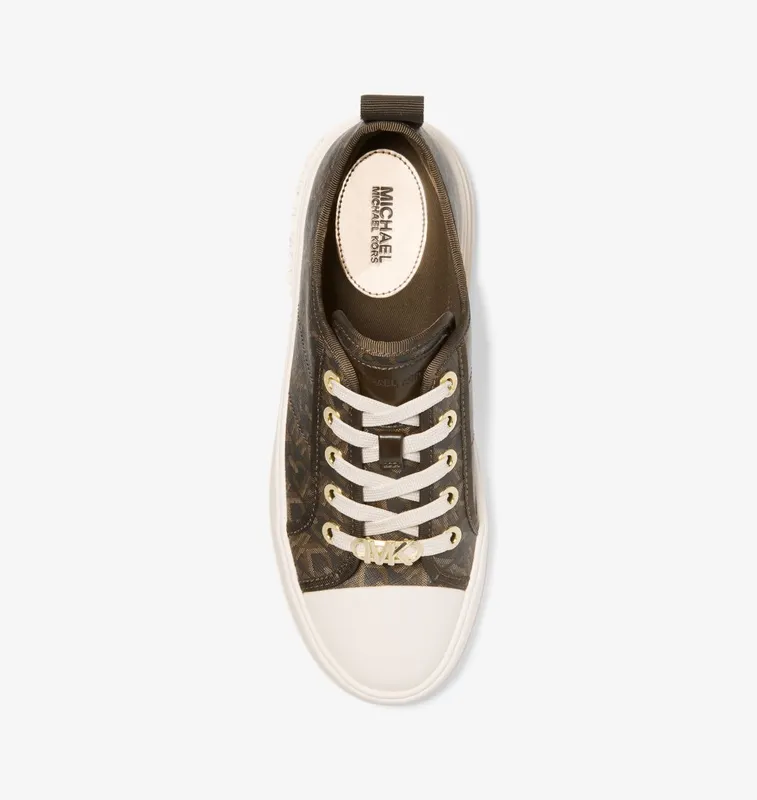 Michael Kors MK Evy Empire Signature Logo Trainers – Brown (43H3EYFS1B-0200)