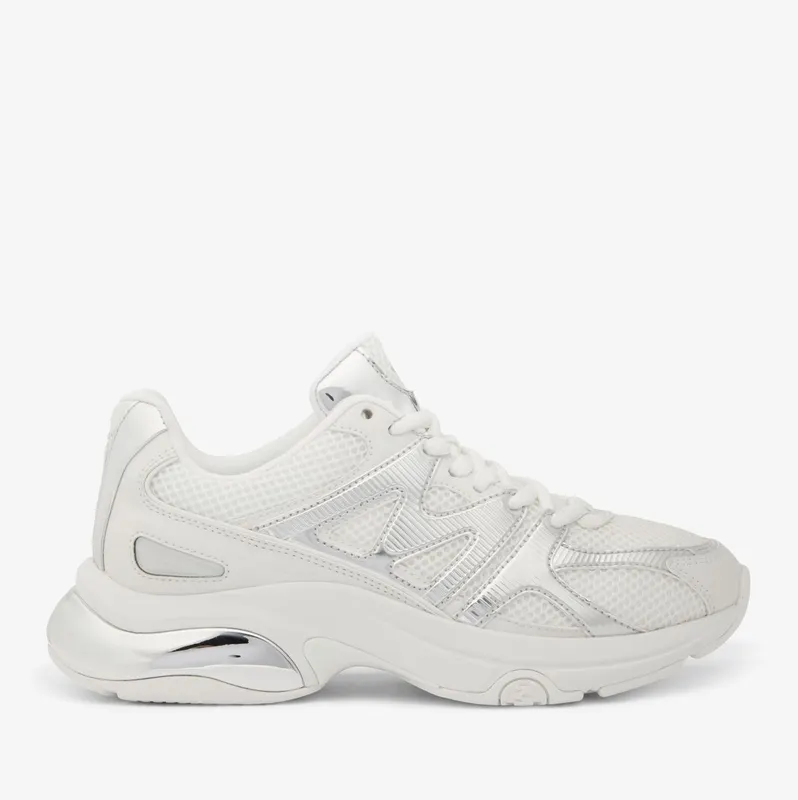 Michael Kors MK Kit Extreme Mesh and Metallic Trainer – Optic White/silver (43H3KIFS4D-1750)