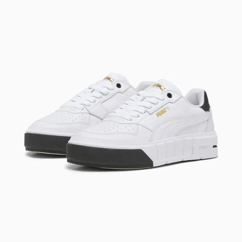 Puma Cali Court leren damessneakers Wit/Zwart (393802-01)