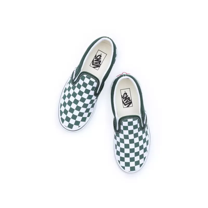 VANS Checkerboard Classic Slip-on Voor Kinderen Groen (VN0005WWBD6)