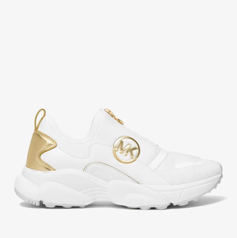 Michael Kors MK Sami Scuba and Mesh Zip-Up Trainer – Optic White (43H3SMFSAD-1999)