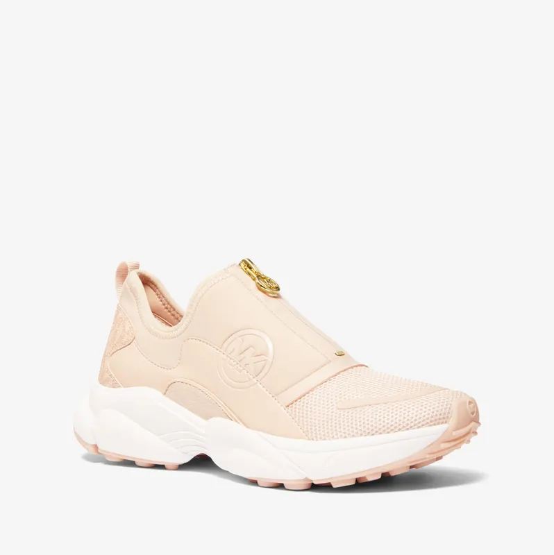 Michael Kors MK Sami Scuba and Mesh Zip-Up Trainer – Ballet (43H3SMFSHD-1717)