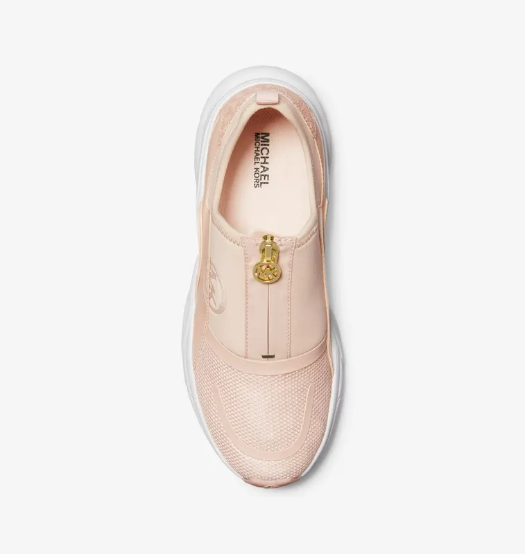 Michael Kors MK Sami Scuba and Mesh Zip-Up Trainer – Ballet (43H3SMFSHD-1717)