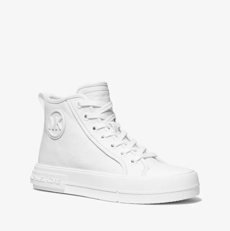Michael Kors MK Evy Canvas High-Top Trainers – Optic White (43R4EYFS4D-1999)