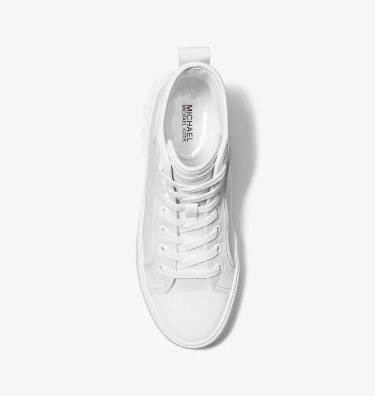 Michael Kors MK Evy Canvas High-Top Trainers – Optic White (43R4EYFS4D-1999)